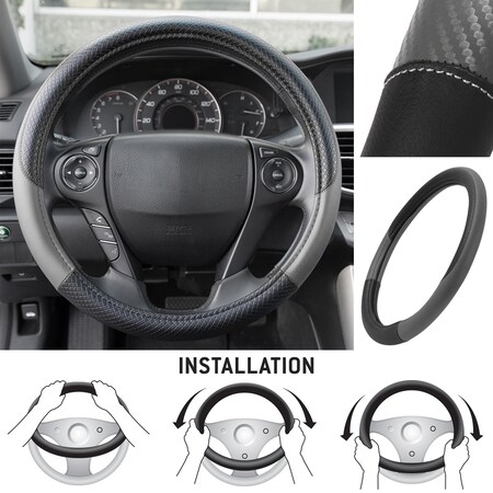 Motor Trend Diamond Two Tone Steering Wheel Cover/Gray SW-807-GR